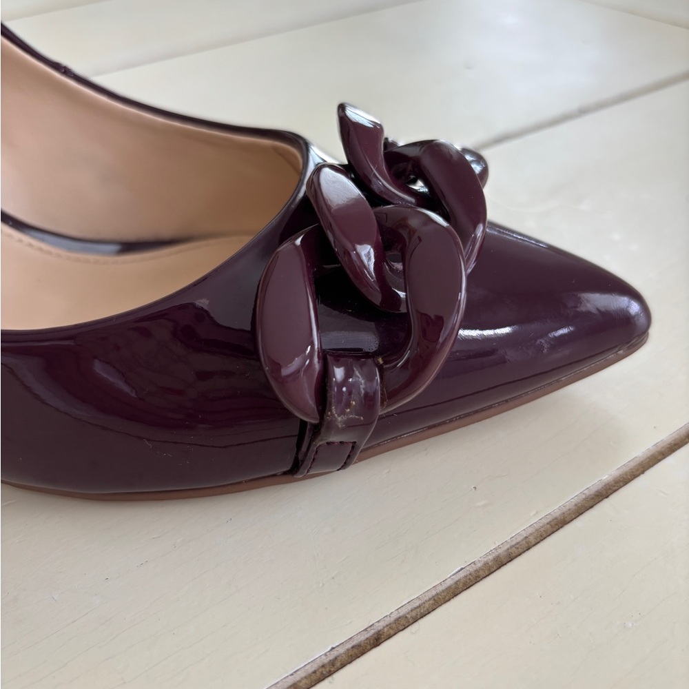 Steve Madden Lalette Chainlink Burgundy Pump Heel Women’s Size 7.5 M - Picture 15 of 15
